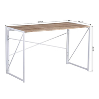 Table d'ordinateur portable industrielle moderne et durable en bois de chêne pliable pour organisateur de bureau à domicile