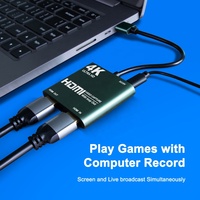 Tarjeta de captura de vídeo 4K HDMI a USB 3,0, dispositivo grabador de juegos en directo, bucle HDMI, Compatible con Windows, Linux, OBS, OS X
