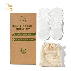 Coussinets de nettoyage du <span class=keywords><strong>visage</strong></span> en velours de bambou, ensemble <span class=keywords><strong>lavable</strong></span>, lingettes démaquillantes, rondes souples, 3.15 ", 2 pièces - Product Image 1