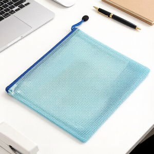 Bolsa de documentos de malla con cremallera y rejilla de PVC A4 de primera calidad: organizador de archivos multiusos, impermeable y duradero para la escuela, la oficina y los viajes - Product Image 2