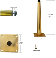 Glänzende Goldene Metallmöbelfüße mit Nivellierungsfunktion Gerade Möbelfüße für TV-Ständer, Sofa, Kommode, Schrank, Waschtisch