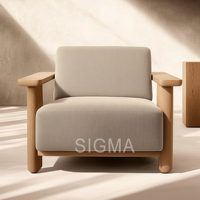 Vente en gros de fauteuil canapé moderne en bois de teck massif en forme de U pour patio, hôtel, piscine, jardin, chambre, salon