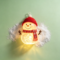 Lumières solaires de Noël en forme de bonhomme de neige, décorations de jardin de Noël imperméables pour l'extérieur