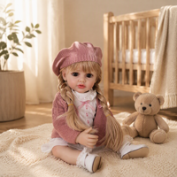 Poupée Bébé Réaliste 22 Pouces en Silicone Souple et Vinyle, Enregistrement de Conversations Multilingues, Cadeau d'Anniversaire pour Fille, Personnalisable