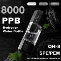 Botol Air Hidrogen 8000ppb Grosir SPE PEM, Tangki Besar, Daya Tahan Lama, Bersertifikat CE FDA Siap Kirim