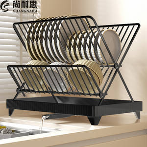 Égouttoir de cuisine personnalisé pliable avec bac de récupération d'eau auto-vidant, grande taille, forme carrée - Product Image 3