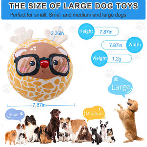 Cane Soft Bouncy <span class=keywords><strong>Ball</strong></span> Squeaky <span class=keywords><strong>Toy</strong></span> <span class=keywords><strong>Ball</strong></span> giocattolo interattivo per cani per animali di taglia media che masticano e recuperano - Product Image 4