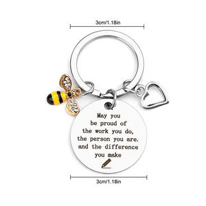 Llavero de agradecimiento para profesores, abalorio de abeja, cita inspiradora, llavero, regalo para educadores para mostrar gratitud - Product Image 4