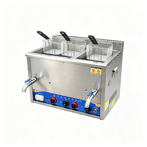 Friteuse à gaz commerciale TenFun en acier inoxydable avec panier et contrôle thermostatique pour poulet frit, frites et snack-bars - Product Image 4