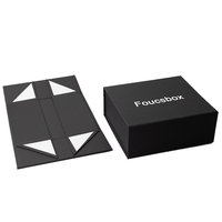 Boîte cadeau magnétique pliable haut de gamme avec couvercle, emballage à rabat plat, logo en relief, matériau recyclable, boîte d'emballage personnalisée