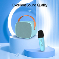 Haut-parleur karaoké portable P2 sans fil BT avec 2 microphones, lecteur de musique pour chanter et danser, cadeau de Noël pour enfants