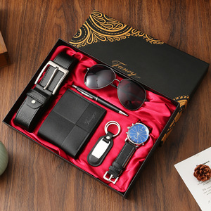 Set Regalo Promozionale All'Ingrosso per Uomo: Portafoglio, Cintura, Orologio, Cravatta, Portachiavi, Bracciale in Confezione Regalo per la Festa del <span class=keywords><strong>Papà</strong></span> - Product Image 6