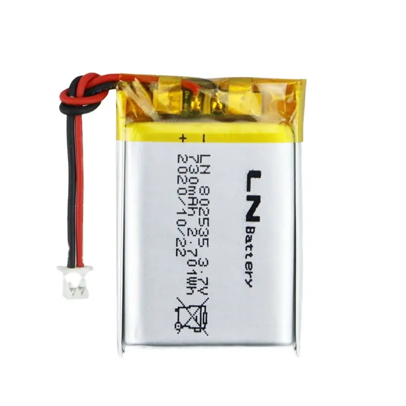 Có thể sạc lại Li Ion pin 802535 3.7V 730mAh 750mAh 753035 603040 LiPo pin lithium polymer pin với connecteur JST