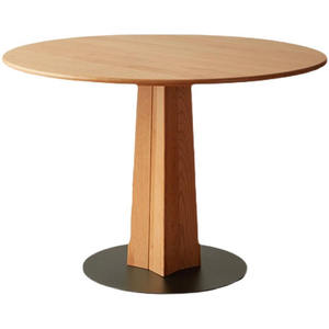 Table à manger du milieu du siècle Table de cuisine vintage <span class=keywords><strong>en</strong></span> bois massif avec pied rustique et café - Product Image 1