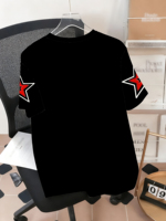 Ensemble de 2 pièces pour homme grande taille, tenue streetwear, t-shirt et short imprimés « Chicago 88 » noir et rouge