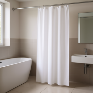 Cortina de ducha de 180 x 200 cm, blanca, de 2 caras, para uso en el baño - Product Image 2