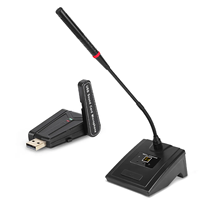 Microphone de bureau à condensateur QU7 col de cygne USB sans fil UHF pour les réunions et les discours d'enseignement en métal durable