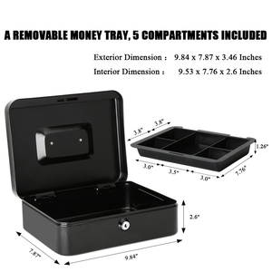 Nhỏ trong nhà kim loại chìa khóa thông minh khóa hộp tiền mặt với tính năng bảo mật cho tiền mặt lưu trữ - Product Image 3