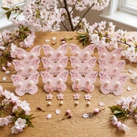 Cartes de présentation de bijoux personnalisées en carton épais, motif Papillon Sakura Rose Poudré et Fleur de Cerisier, pour boucles d'oreilles, OEM, Logo Personnalisé, Vente en Gros