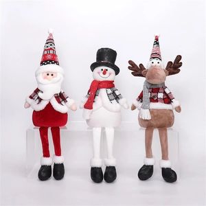 Jouets en peluche lumineux de Noël fantaisistes, 3 pièces, Père Noël, bonhomme de neige, renne, décoration festive pour la maison - Product Image 4