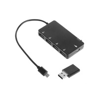 Kabel Hub OTG Micro USB 2.0 Multi 4 in 1 D2056 dengan adaptor