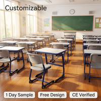 Meubles de salle de classe ergonomiques au design moderne, ensembles de tables et de chaises en bois durable avec fonction de réglage pour les étudiants