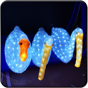 Décoration de Noël, statue, corde lumineuse LED RGB, blanc chaud, IP65, PVC, lumière extérieure en forme de canard, motif lumineux - Product Image 4