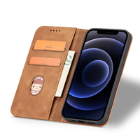Étui portefeuille en cuir PU pour iPhone 12 Pro/12 - Housse avec support, 2 emplacements pour cartes, fermeture magnétique et coque antichoc