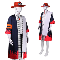 Costume de cosplay Kimono Flammes One Piece Portgas D. Ace, tenue d'anime japonais pour Halloween et Carnaval