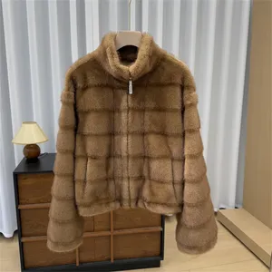<span class=keywords><strong>Cappotto</strong></span> <span class=keywords><strong>in</strong></span> Finta <span class=keywords><strong>Pelliccia</strong></span> di Visone per Donna, Giacca Invernale a Maniche Lunghe - Product Image 1