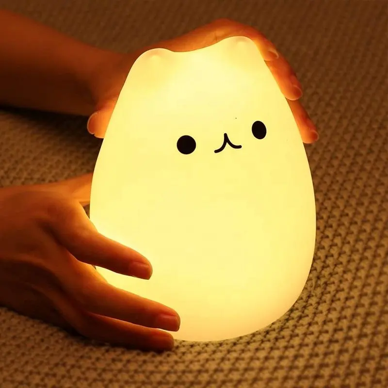 Cute Animals Cat Silicone Custom Kids Led Lamp Bedroom Sleep Night Light