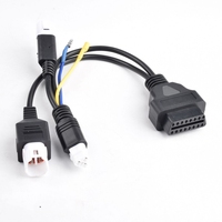 Cable divisor en Y OBD2 de 16 pines a 3 pines + 4 pines (uno a dos) para motocicleta, adaptador de diagnóstico OBD, cable conector para herramienta de escaneo de fallas