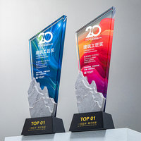 Trophée Plaque en Marbre et Cristal Sculpté Fabriqué en Chine BEYSIDRA, Personnalisé pour Cérémonie de Remise des Prix Annuelle, Distributeurs, Fournisseurs, Partenaires Clés
