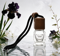Diffuseur de parfum pour voiture en verre sérigraphié de forme unique, 5 ml, avec bouchon métallique pour l'application de parfum