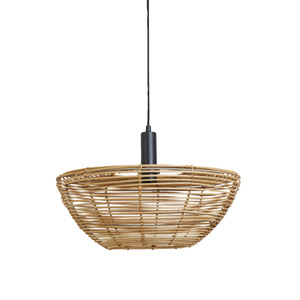 Lustre suspendu rond en rotin E27 LED pour salon, chambre à coucher, bureau - Product Image 5