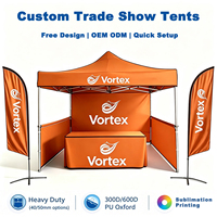 Tente de stand d'exposition pop-up 3x3m en tissu Oxford 420D rose avec impression de logo personnalisé, cadre en aluminium robuste, polyester haute résistance, pour intérieur