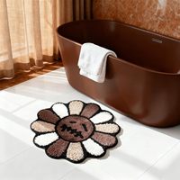 Tapis de salle de bain moderne en peluche épaisse, écologique et adaptée aux animaux, couleur unie, doux, absorbant, antidérapant, lavable, pour chambre à coucher