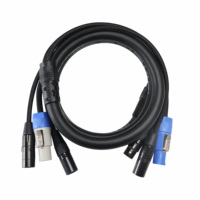 Câble hybride 3-en-1 Powercon XLR RJ45 Ethernet pour éclairage de scène, 3m, 16AWG, cuivre nu, Twist Lock, CE