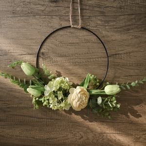 Guirlande de fleurs artificielles CallaFloral avec tulipes, pivoines et verdure pour la décoration de la maison, les mariages et les accessoires d'extérieur - Product Image 1