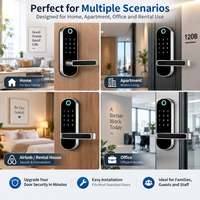 Serrure intelligente TTlock avec poignée réversible, entrée sans clé, numérique, WiFi Tuya, empreinte digitale biométrique, mot de passe, pour appartement et usage domestique