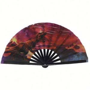 Promotional <b>Large</b> 33cm Rave Folding Hand <b>Fans</b> Bamboo Crafts for Party and Marriage - Product Image 5