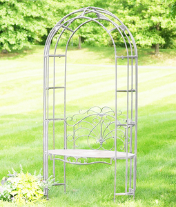 Patio al aire libre muebles decorativos <span class=keywords><strong>de</strong></span> jardín <span class=keywords><strong>de</strong></span> hierro forjado <span class=keywords><strong>arco</strong></span> <span class=keywords><strong>de</strong></span> metal jardín mandriles con asiento - Product Image 1