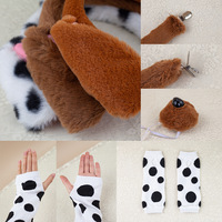 Serre-tête en peluche chien tacheté de dessin animé pour Pâques, accessoire de cheveux en tissu pour l'hiver