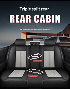 ชุดหุ้มเบาะรถยนต์หนัง Nappa สีเทา พร้อมพนักพิงหลังแบบยึดติด สำหรับ Toyota Corolla Camry <span class=keywords><strong>Yaris</strong></span> รุ่น Universal ครบชุด - Product Image 5