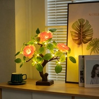 Décoration de table pour les fêtes du Nouvel An, arbre à fleurs de pêche, lampe à brancher sur USB, arbre lumineux, éclairage décoratif pour les occasions festives