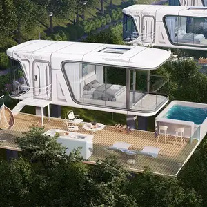 Moderne Outdoor Sleeping Pod Space Kapsel Hotel Home Cabin House Luxus Winzige Fertighaus Container häuser