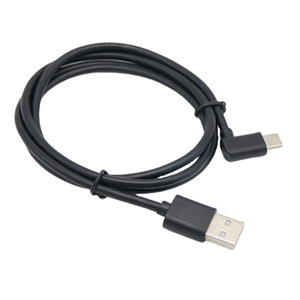 <b>Usb</b> 2.0 <b>To</b> Type <b>C</b> Data <b>Cable</b> 0.3m 90 Degree Bend For Mobile Phone Charging Black Pvc Shielded Braid - Product Image 1
