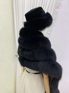 MWFur Frauen Winter Fox Pelz <span class=keywords><strong>Wrap</strong></span> Luxus Long Silver Fox Pelz Schal für Frau - Product Image 6