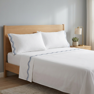 Housse de couette artisanale en soie Amara, qualité 300 fils, couvre-lit fait main, vert sauge/bleu, style moderne, lavable - Product Image 2