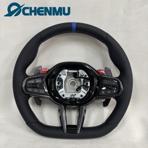 Volante Deportivo M LCI de Cuero Completo para <span class=keywords><strong>BMW</strong></span> F10 F30 G38 G20 G30 G42 G80 M3 M4 M5 <span class=keywords><strong>430i</strong></span> M430i M440i Serie 3/5 con Franjas Azules - Product Image 1